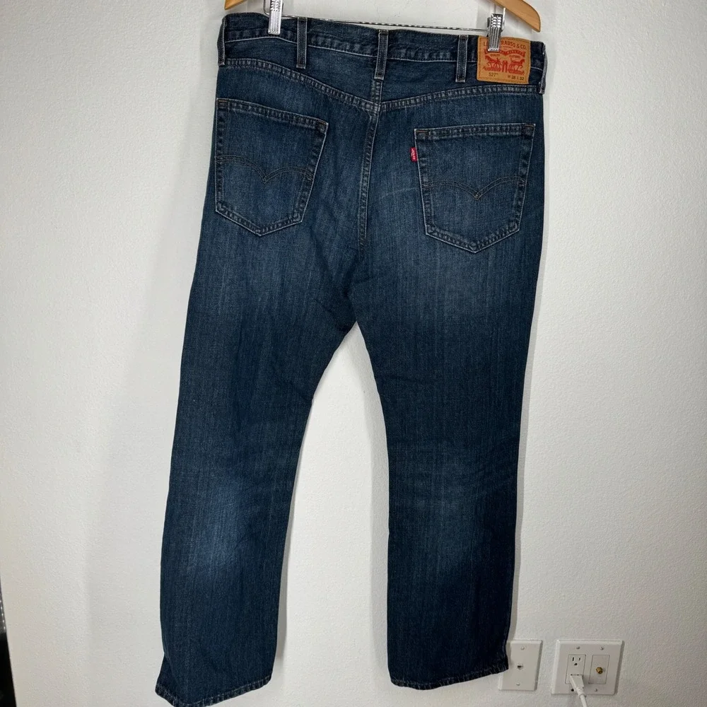 Levis 527 Slim Bootcut Jeans Mens 38x32 Blue Denim‎ Pants 527-0511